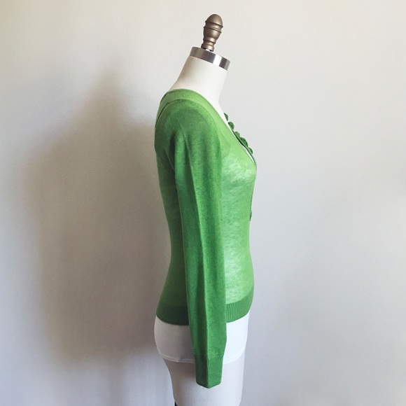 Guess Green Cashmere V Neck Sweater - Picture 2 of 4